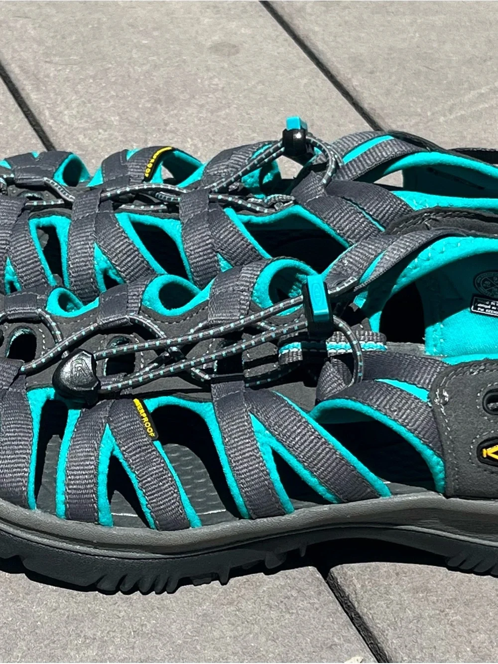 KEEN Whisper Waterproof Sport Sandals Gray Teal Womens 9.5 - Picture 6 of 8